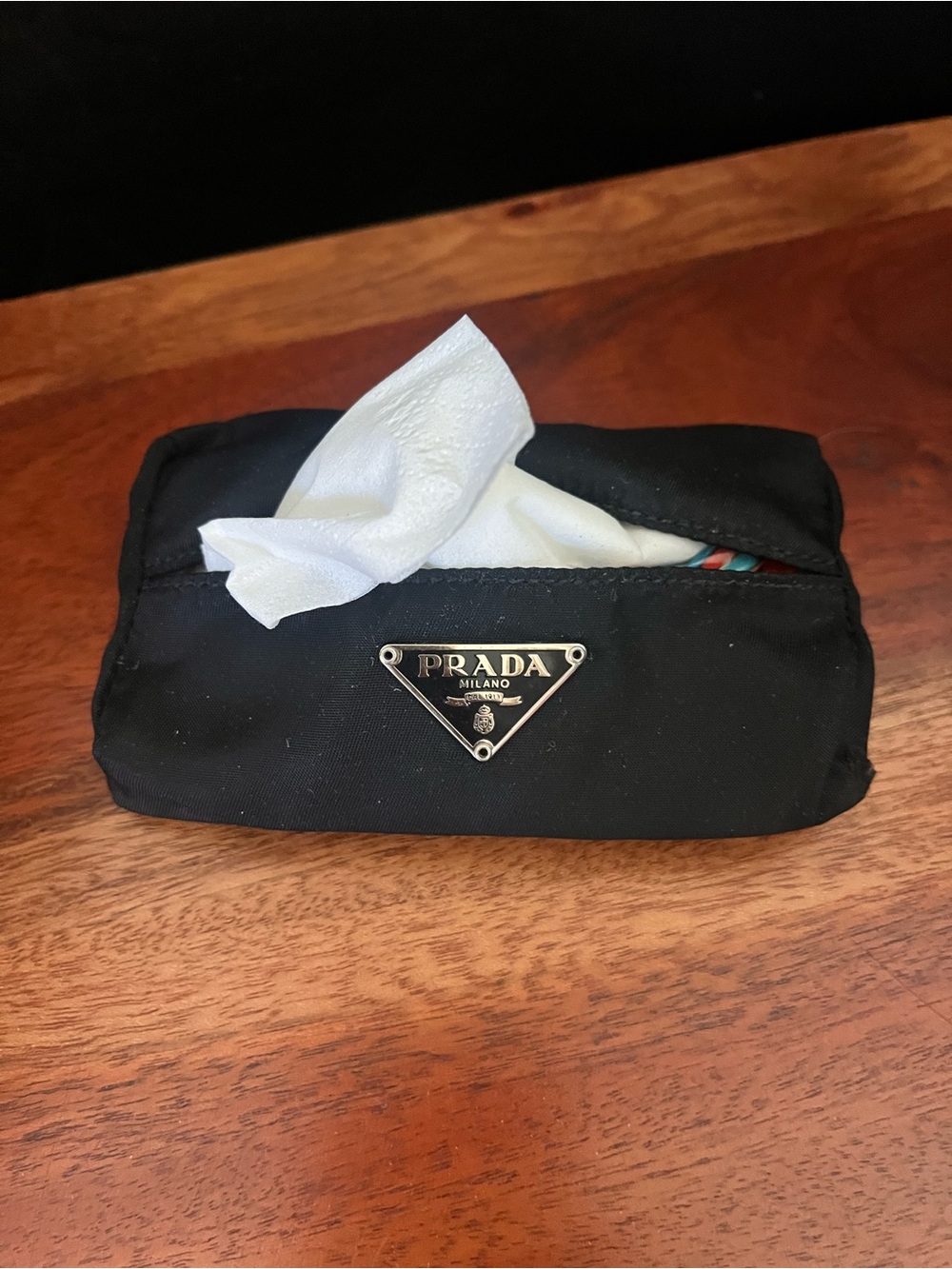 Prada Black Nylon tissue holder